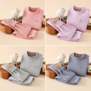 Children's Winter Fleece-lined Thickened Thermal Underwear Suit