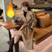 Mid-length Women's Elegant Woolen Overcoat - Image 6