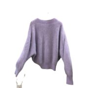 Western Style Lantern Sleeve Mink Wool Knit Sweater Women - Image 2