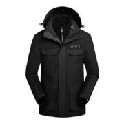 Winter Men Ski Jacket Waterproof Windproof Breathable Warm Softshell Long Sleeved Coat - Image 6