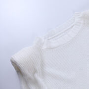 Women's long-sleeved round neck padded wool knit sweater - Image 8