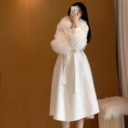 Overcoat Medium Long Woolen Coat - Image 4