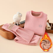 Children's Winter Fleece-lined Thickened Thermal Underwear Suit - Image 5