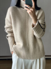 Loose Thickened High Collar Sweater Idle Matching Pure Wool Knit Bottoming Shirt - Image 6
