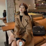 Mid-length Women's Elegant Woolen Overcoat - Image 3