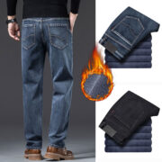 Men's Loose Fleece-lined Straight-leg Trousers - Image 2