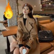 Mid-length Women's Elegant Woolen Overcoat - Image 2