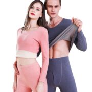 Colorful AB Surface Velvet Thermal Underwear Suit Fleece-lined - Image 5