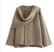 Women's Asymmetric Scarf Short Knitted Overcoat Jacket - Image 9