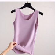 Autumn And Winter Dralon Seamless Thermal Vest Women's Fleece-lined Thin Slim Fit Thermal Clothes - Image 3