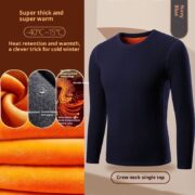 Golden Fleece Solid Color Men's Fleece-Lined Thermal Underwear - Image 4