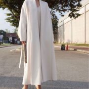 Long woolen overcoat