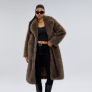 Fox Fur Extended Overcoat Coat European And American Leisure Overcoat - Image 2