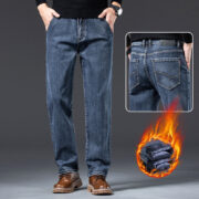 Men's Loose Fleece-lined Straight-leg Trousers - Image 6