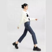 Fleece-lined Thick Cropped Jeans For Women - Image 2