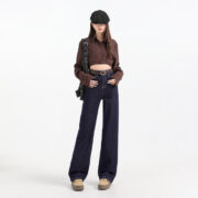 Fleece-lined Thickened Straight Jeans For Women - Image 10