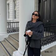 Women's Asymmetric Scarf Short Knitted Overcoat Jacket