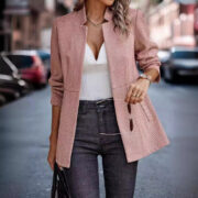 Slim-fitting Jacket With Pockets Fashion Commuting Thickened Woolen Overcoat For Women - Image 4