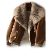 Lambswool Coat Fur Integrated Lambswool Fur Jacket Overcoat - Image 5