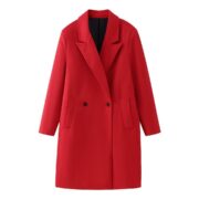 Double Breasted Long Red Overcoat - Image 6