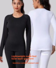 Autumn And Winter New Fleece-lined Thermal Underwear Set For Women - Image 5