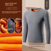 Golden Fleece Solid Color Men's Fleece-Lined Thermal Underwear - Image 9
