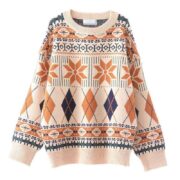 Knit Sweater Couple Outfit Loose Lazy Harbor Style Vintage Wool - Image 3