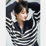 Casual Style Neck Wool Blend Knit Sweater - Image 3