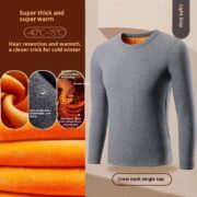 Golden Fleece Solid Color Men's Fleece-Lined Thermal Underwear - Image 3