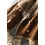 Lambswool Coat Fur Integrated Lambswool Fur Jacket Overcoat - Image 2
